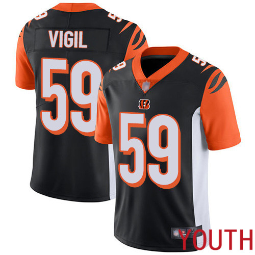 Cincinnati Bengals Limited Black Youth Nick Vigil Home Jersey NFL Footballl #59 Vapor Untouchable->youth nfl jersey->Youth Jersey